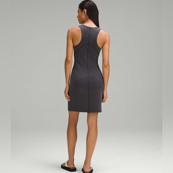 Lululemon Ribbed Softstreme Slim-Fit Tank Dress in black - size 0 - Picture 2 of 12